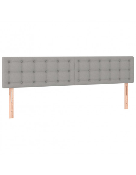 Testiera 2 pz Grigio Chiaro 90x5x78/88 cm in Tessuto