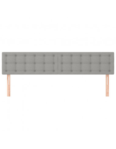 Testiera 2 pz Grigio Chiaro 90x5x78/88 cm in Tessuto