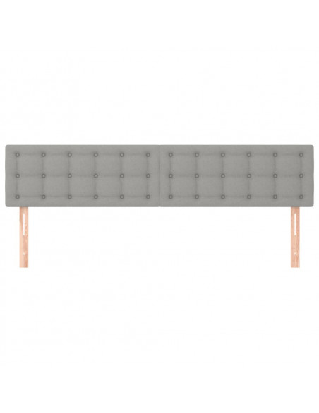 Testiera 2 pz Grigio Chiaro 90x5x78/88 cm in Tessuto
