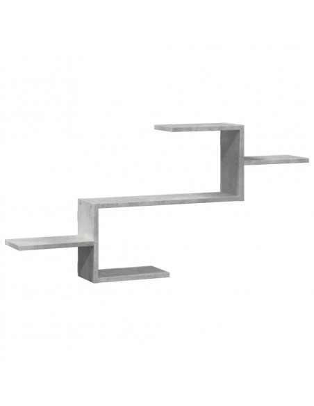 Scaffale a Muro Grigio Cemento 104x15x49 cm in Truciolato