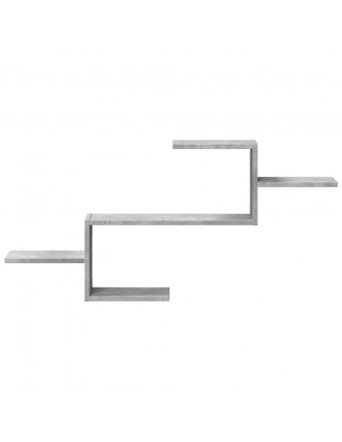 Scaffale a Muro Grigio Cemento 104x15x49 cm in Truciolato