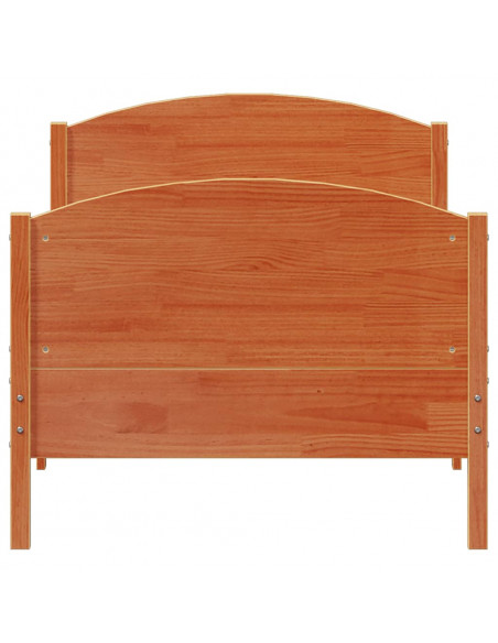 Giroletto con Testiera Marrone Cera 75x190 cm Massello Pino