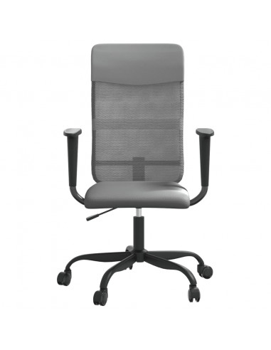 Sedia da Ufficio Altezza Regolabile Grigia in Rete e Similpelle