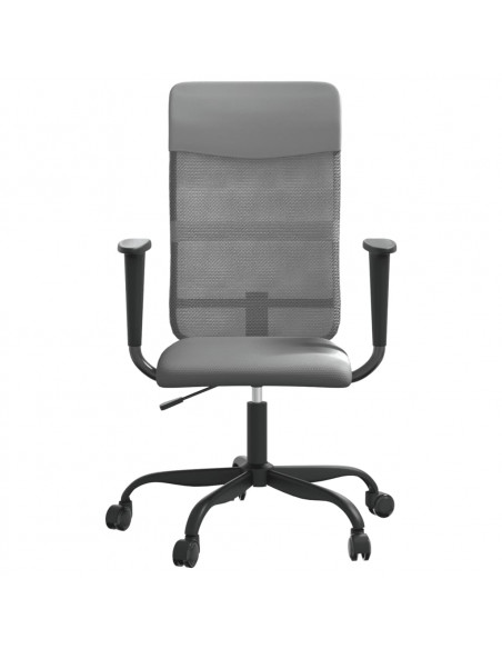 Sedia da Ufficio Altezza Regolabile Grigia in Rete e Similpelle