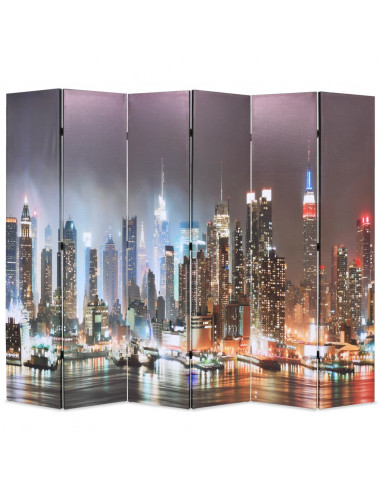 Paravento Pieghevole 228x170 cm Stampa New York di Notte