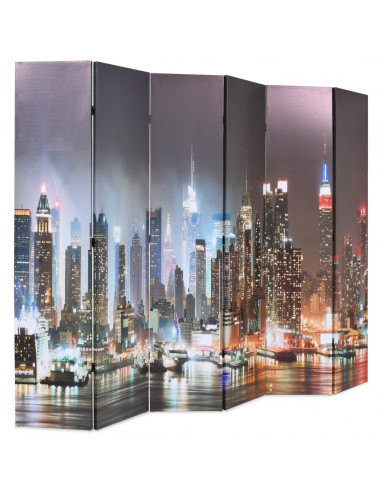 Paravento Pieghevole 228x170 cm Stampa New York di Notte