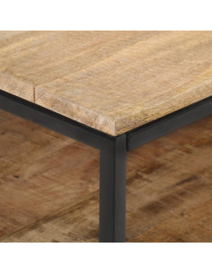 Mobile Porta TV 130x30x45 cm in Legno Massello di Mango Grezzo 2