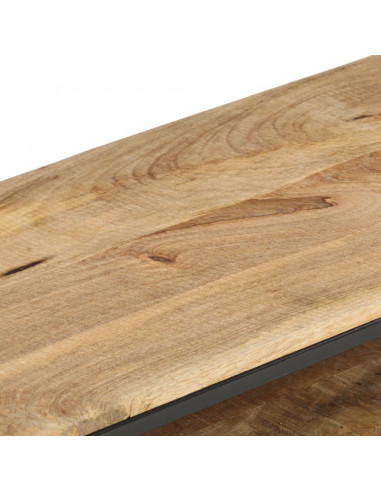 Mobile Porta TV 130x30x45 cm in Legno Massello di Mango Grezzo