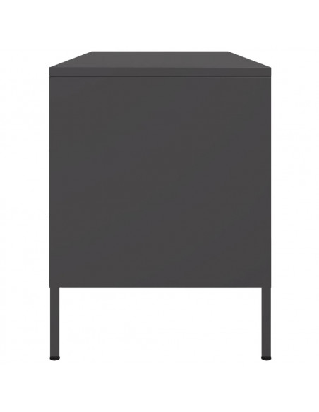 Mobile TV Nero 100,5x39x50,5 cm in Acciaio