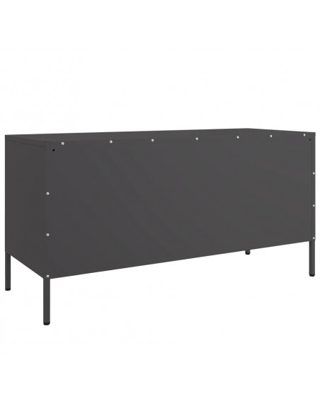 Mobile TV Nero 100,5x39x50,5 cm in Acciaio