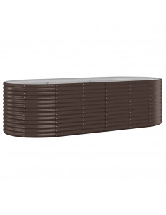 Letto Giardino Acciaio Verniciato Polvere 249x100x68 cm Marrone 2