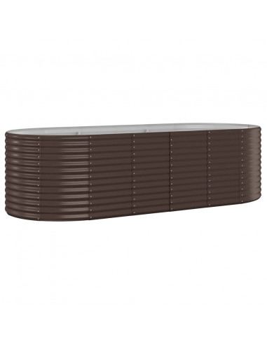 Letto Giardino Acciaio Verniciato Polvere 249x100x68 cm Marrone