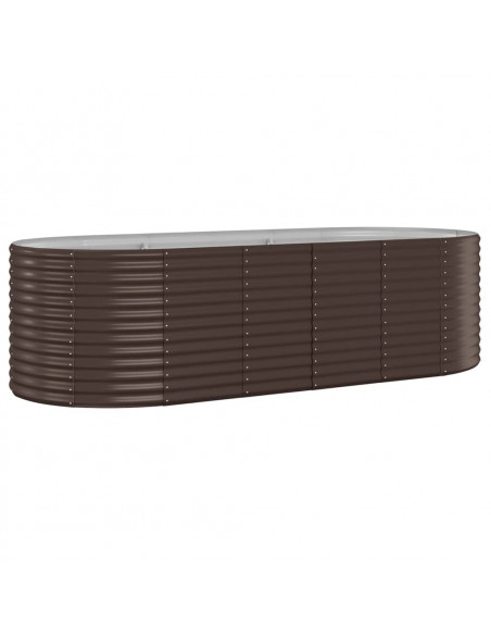 Letto Giardino Acciaio Verniciato Polvere 249x100x68 cm Marrone