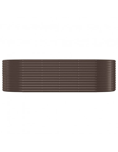 Letto Giardino Acciaio Verniciato Polvere 249x100x68 cm Marrone