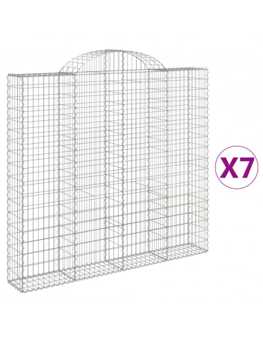 Cesti Gabbioni ad Arco 7 pz 200x30x180/200 cm Ferro Zincato