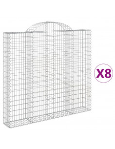 Cesti Gabbioni ad Arco 8 pz 200x30x180/200 cm Ferro Zincato 2
