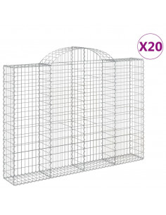 Cesti Gabbioni ad Arco 20 pz 200x30x140/160 cm Ferro Zincato 2