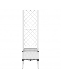 Fioriera da Giardino con Traliccio Bianco 40x40x142 cm in PP 2