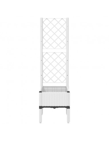 Fioriera da Giardino con Traliccio Bianco 40x40x142 cm in PP