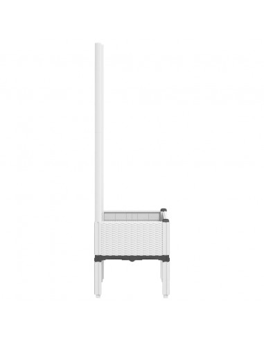 Fioriera da Giardino con Traliccio Bianco 40x40x142 cm in PP