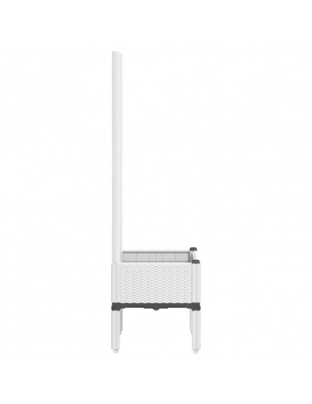 Fioriera da Giardino con Traliccio Bianco 40x40x142 cm in PP