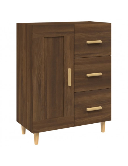 Credenza Rovere Marrone 69,5x34x90 cm in Legno Multistrato