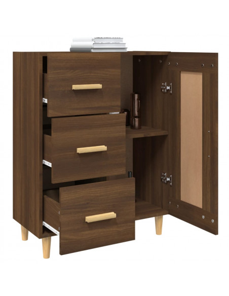 Credenza Rovere Marrone 69,5x34x90 cm in Legno Multistrato