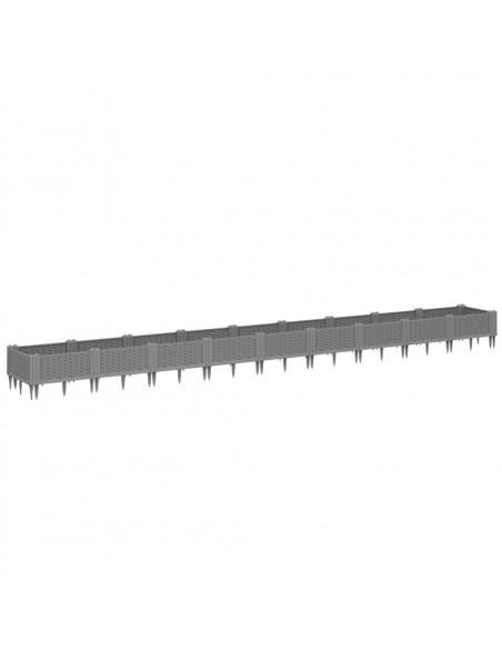 Fioriera Giardino Picchetti Grigio Chiaro 362,5x42,5x28,5 cm PP