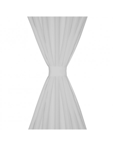 Tende in Micro-Raso Bianche 2 pz con Occhielli 140 x 245 cm