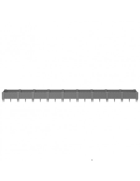 Fioriera Giardino Picchetti Grigio Chiaro 362,5x42,5x28,5 cm PP