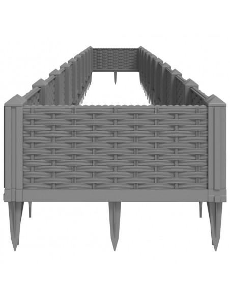 Fioriera Giardino Picchetti Grigio Chiaro 362,5x42,5x28,5 cm PP
