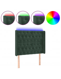 Testiera a LED Verde Scuro 103x16x118/128 cm in Velluto 2