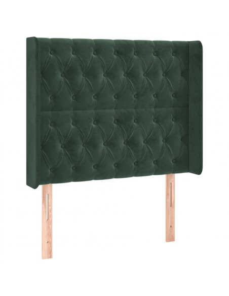 Testiera a LED Verde Scuro 103x16x118/128 cm in Velluto