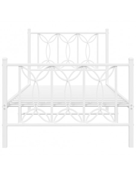 Giroletto con Testiera e Pediera Metallo Bianco 90x190 cm