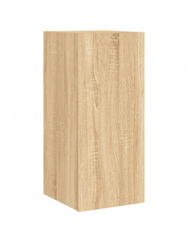 Mobili TV a Muro 3pz con Luci LED Rovere Sonoma