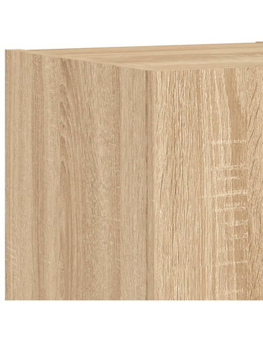 Mobili TV a Muro 3pz con Luci LED Rovere Sonoma