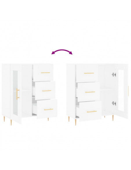 Credenza Bianca 69,5x34x90 cm in Legno Multistrato