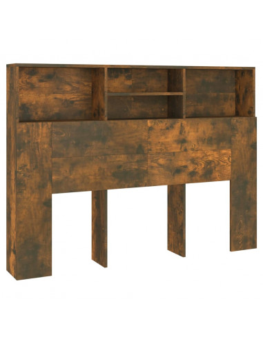 Testiera con Scomparti Rovere Fumo 140x19x103,5 cm