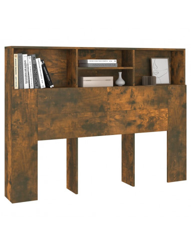 Testiera con Scomparti Rovere Fumo 140x19x103,5 cm