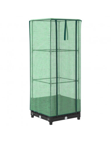 Letto Rialzato con Copertura Serra Effetto Rattan 40x40x123 cm