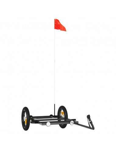 Rimorchio da Bici Nero 122x53x28 cm in Ferro