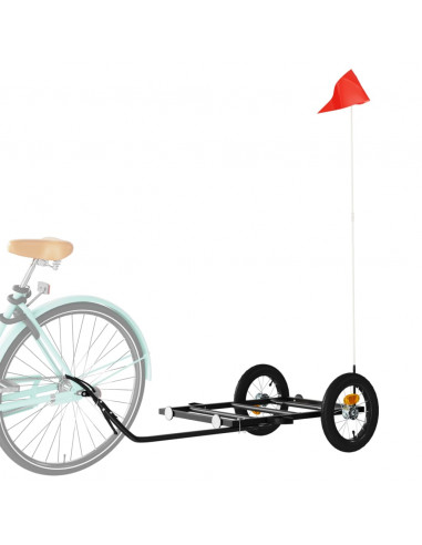 Rimorchio da Bici Nero 122x53x28 cm in Ferro