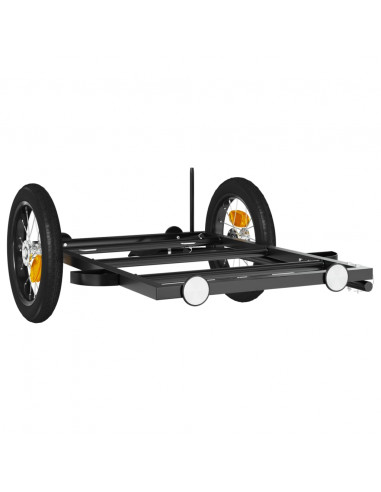 Rimorchio da Bici Nero 122x53x28 cm in Ferro