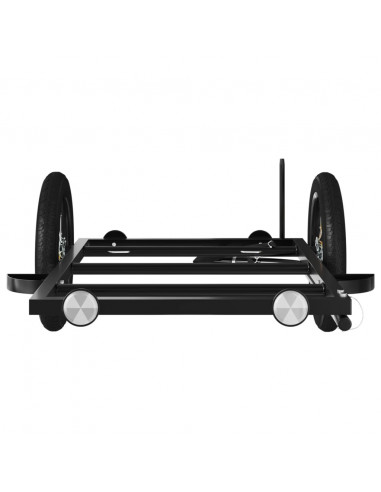 Rimorchio da Bici Nero 122x53x28 cm in Ferro