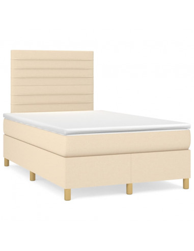 Giroletto a Molle con Materasso Crema 120x200 cm in Tessuto
