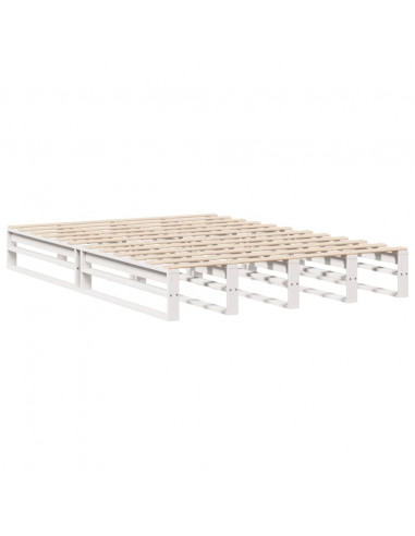 Letto senxa Materasso Bianco 120x200 cm Legno Massello di Pino