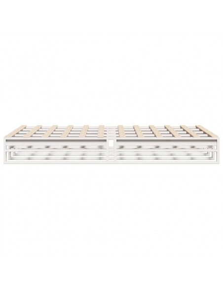 Letto senxa Materasso Bianco 120x200 cm Legno Massello di Pino