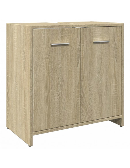 Set Mobili da Bagno 4 pz Rovere Sonoma in Legno Multistrato