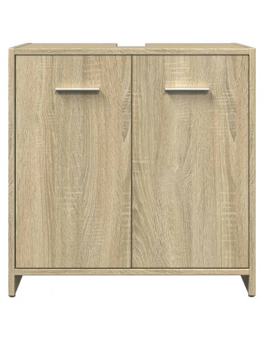 Set Mobili da Bagno 4 pz Rovere Sonoma in Legno Multistrato