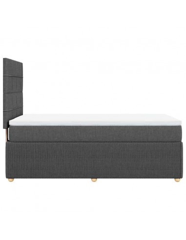 Giroletto a Molle con Materasso Grigio Scuro 90x200 cm Tessuto